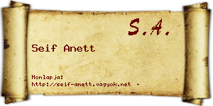 Seif Anett névjegykártya